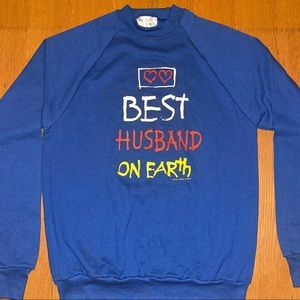 Vintage Men’s 1984 Best Husband On Earth Pull Over Sweater Sz XL